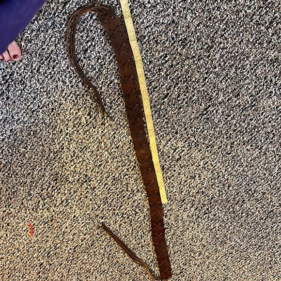 Large leather braided belt - Picture 6 of 9